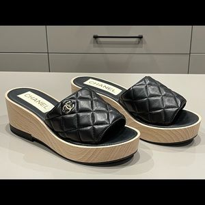 NEW Black Chanel Mules size 39 with box, never worn